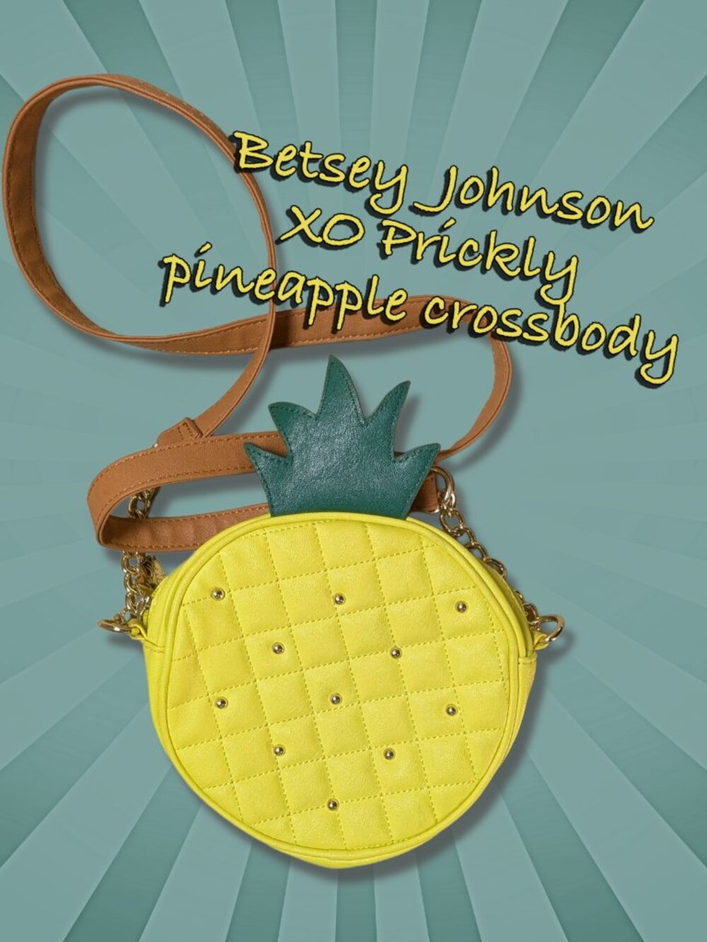 Betsey Johnson Kitsch "XO Prickly" Quilted Pineapple Crossbody